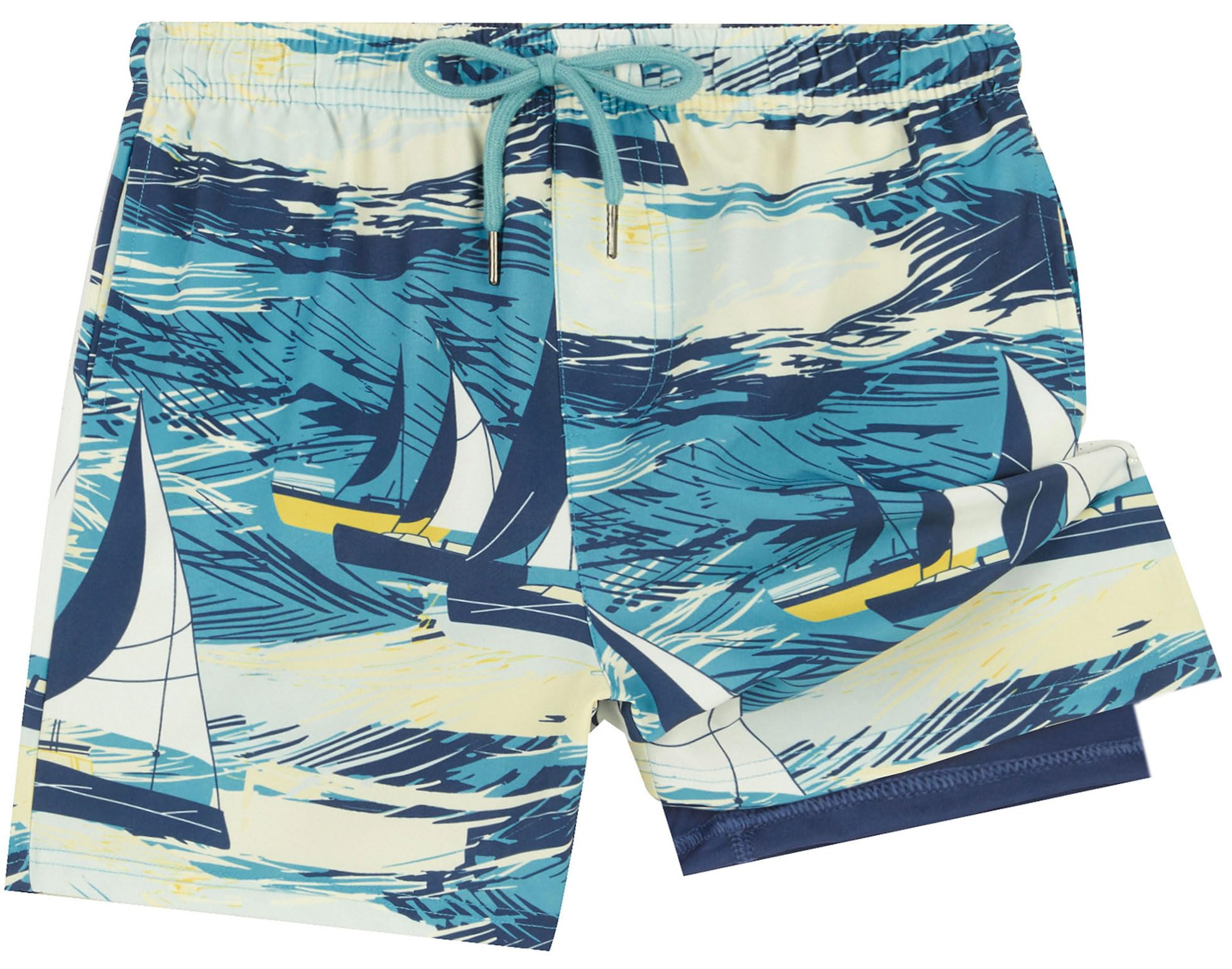 UMELOK Boys Swim Trunks with Compression Liner Toddler Swimsuit