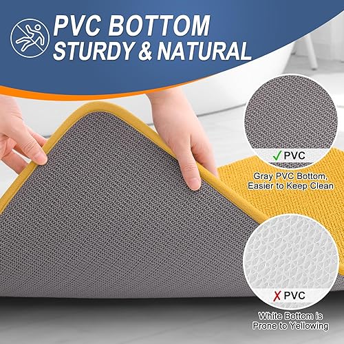 Miniatura 4 de OLANLY Tapete de baño grueso de espuma viscoelástica de 30 x 20 pulgadas, extra suave, absorbente, de secado rápido, antideslizante, lavable a