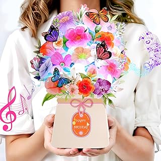 Birthday Pop-Up Musical Birthday Card & Flower