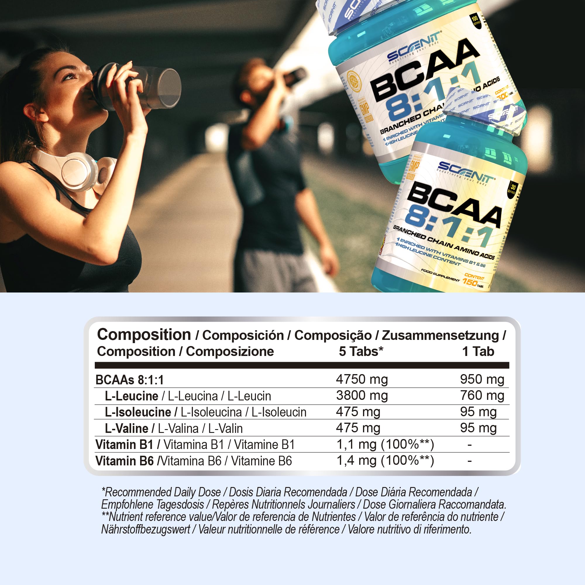 BCAA 8 1 1-500 compresse - Aminoacidi Ramificati BCAA 8.1.1 - Aminoacidi BCAA - BCAA 8 1 1 Compresse - Aminoacidi Ramificati BCAA 8 1 1 - Arricchite con Vitamina B1 e Vitamina B6