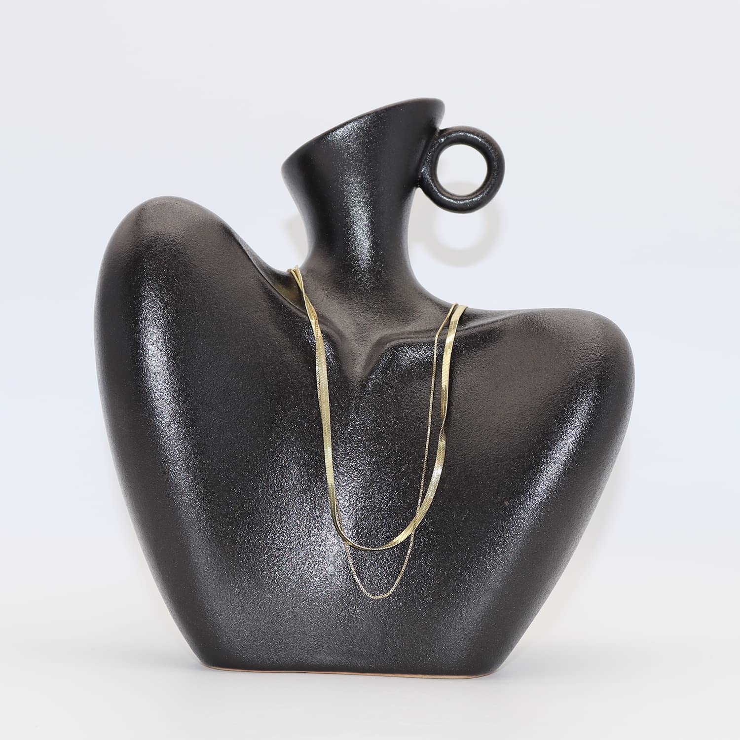 KatoonX Ceramic Female Form Body Shape Flower Vase for Home Decor Black