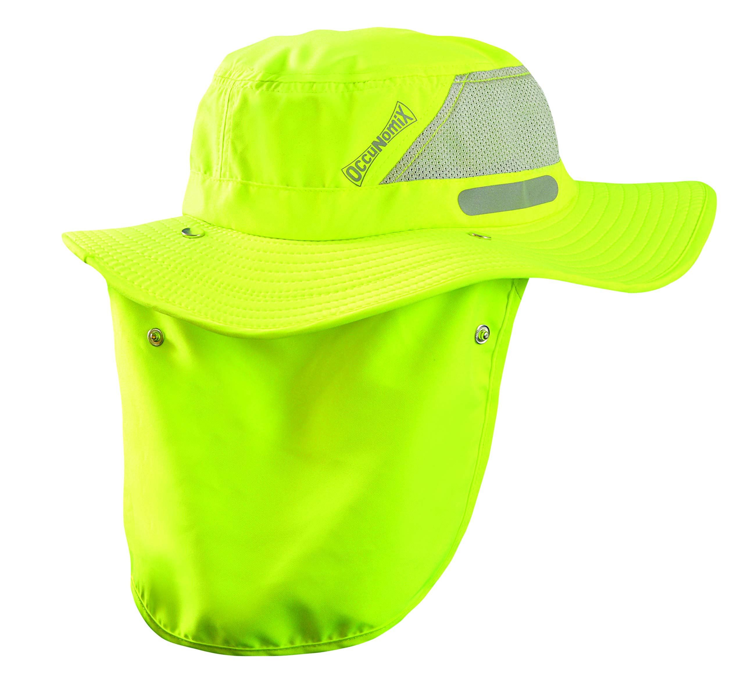 OccuNomixTuff & Dry Wicking & Cooling Hi Viz Yellow Ranger Hat with Neck Shade - Large - TD500-HVY-L