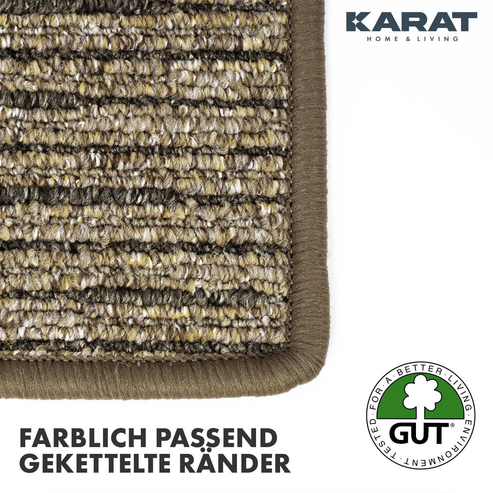 KARAT Tappeto a passatoia Geneva su Misura, per corridoio, Cucina, corridoio e Soggiorno (67 x 350 cm, Marrone Chiaro)