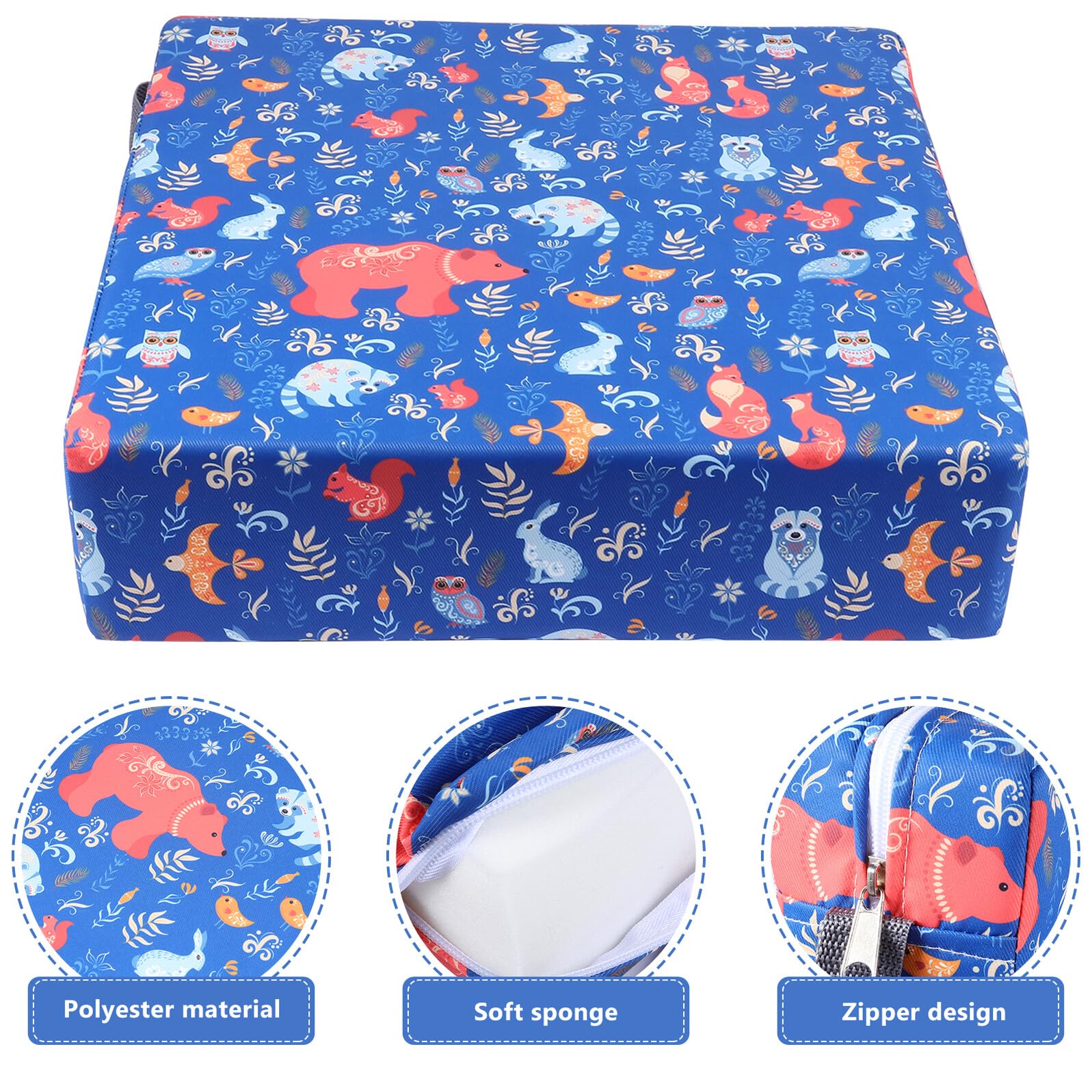 Cuscino Rialzo Sedia con Doppie Cinghie Regolabili Portatile per Seggiolone Tavolo e Studio Adatto per Pranzo Disegno e Gioco
