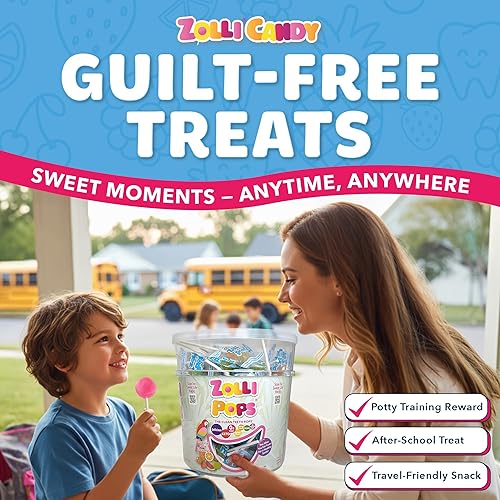 Vista 34 de Zollipops Clean Teeth Pops - Caramelos sin azúcar con xilitol, paletas sin colorantes, aptos para dieta cetogénica y diabética, golosinas aprobadas