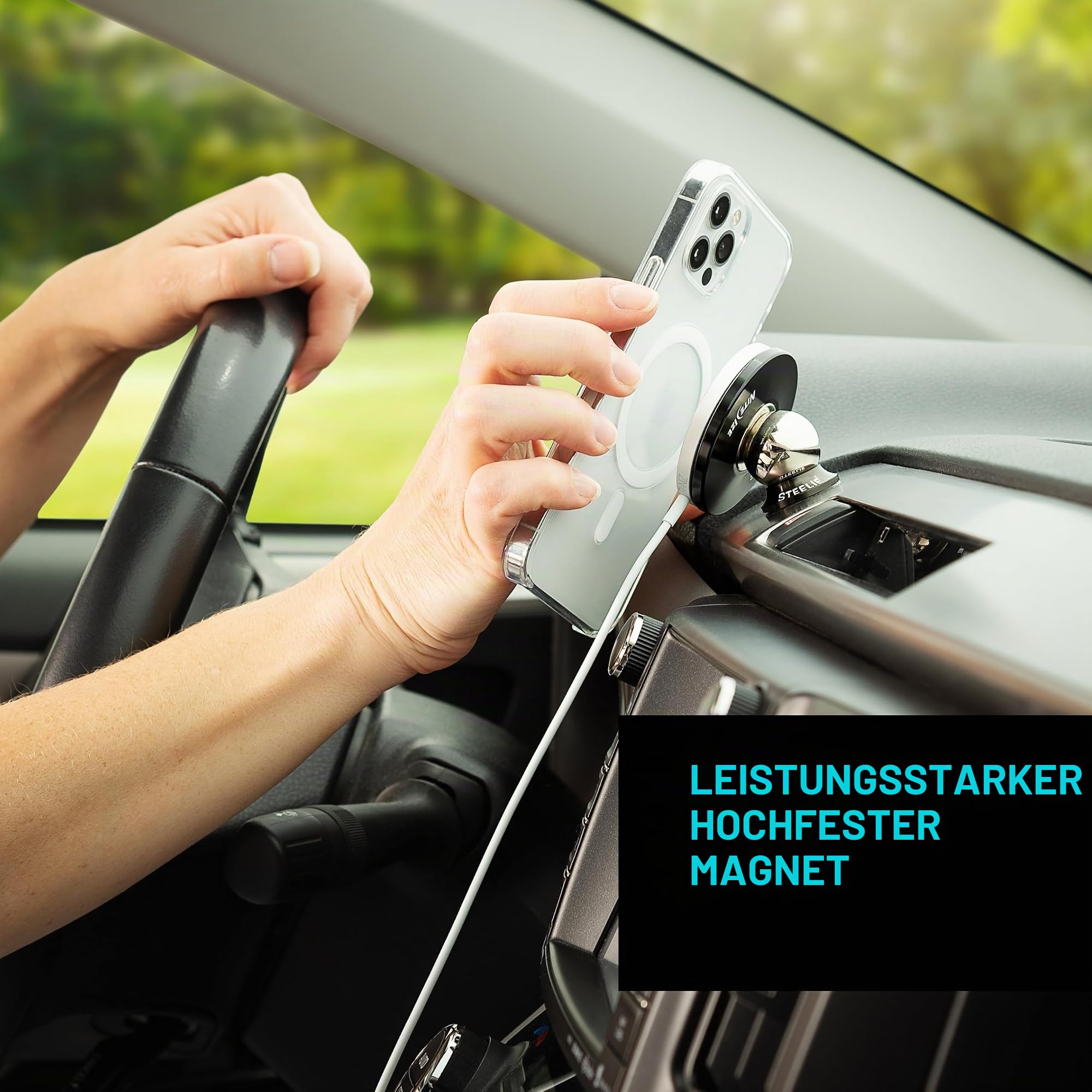 Nite Ize Steelie Orbiter Plus Dash Kit, kompatibel mit MagSafe Autohalterung für iPhone 12, 13, Pro Max, Mini