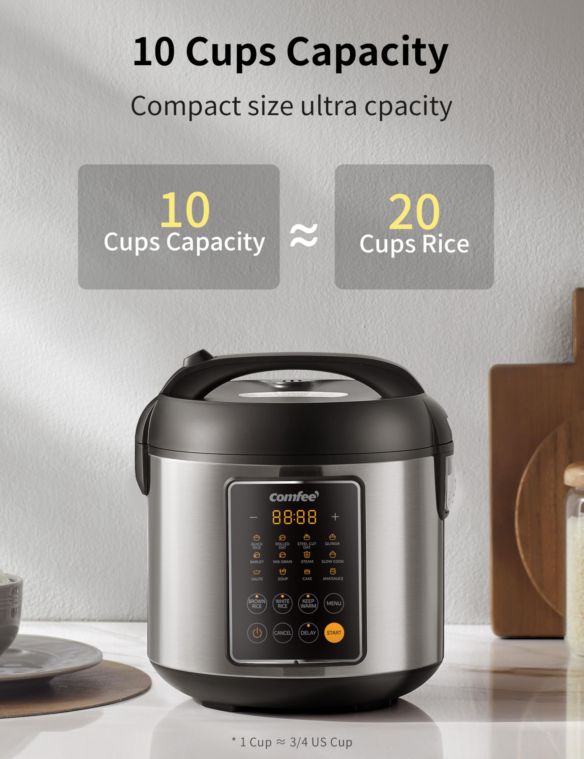 Amazon | COMFEE' 炊飯器 14in1 ステンレスマルチクッカー スロー