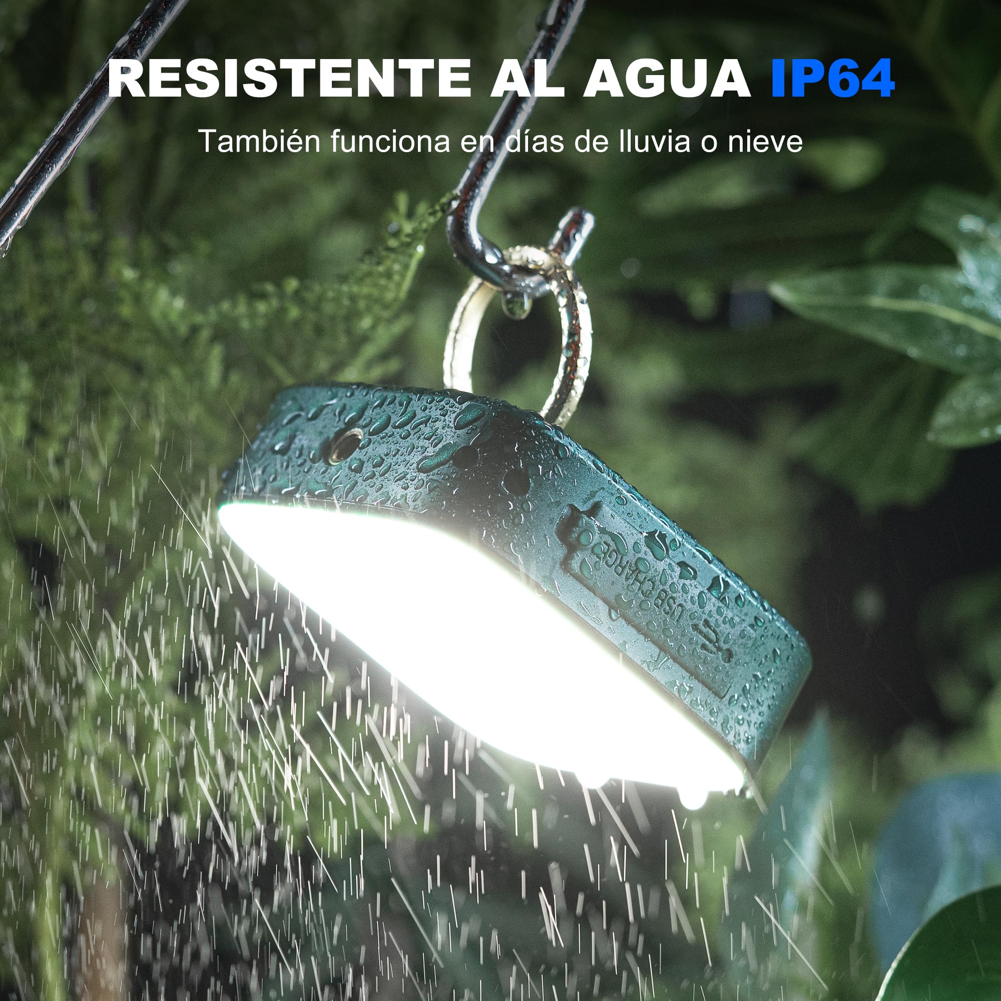 WUBEN F5 Lámpara Camping, Lámpara Camping LED Recargable, Linterna tienda Portátil, 3 modos de luz, IP64 resistente al agua, 500 lúmenes, para acampar, leer, tienda de campaña, senderismo, emergencia