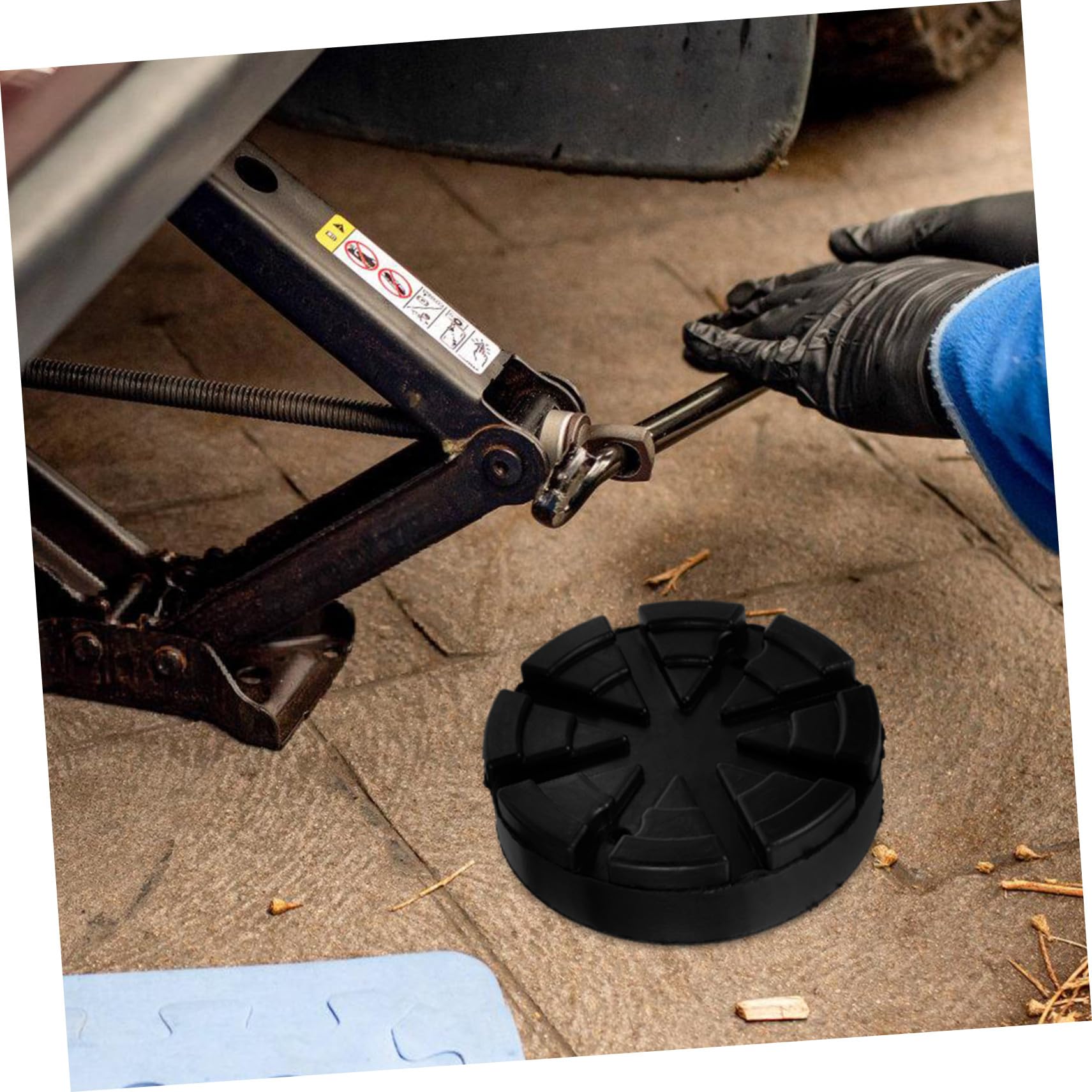 Hemobllo 2 pezzi Tappetini in Gomma per Cric Auto Pad di Supporto Antiscivolo per Cavalletti e Martinetti Idraulici Facili da Installare e Compatibili con Vari Sollevatori
