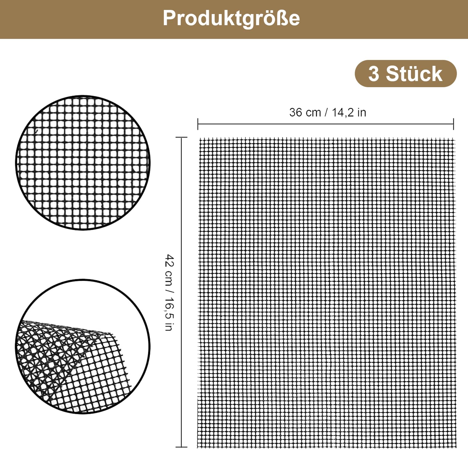 3 Tappetini Per Griglia In Teflon 42x36cm - Antiaderenti, Per BBQ A Gas, Carbone, Forno E Friggitrice Ad Aria - Foto 11
