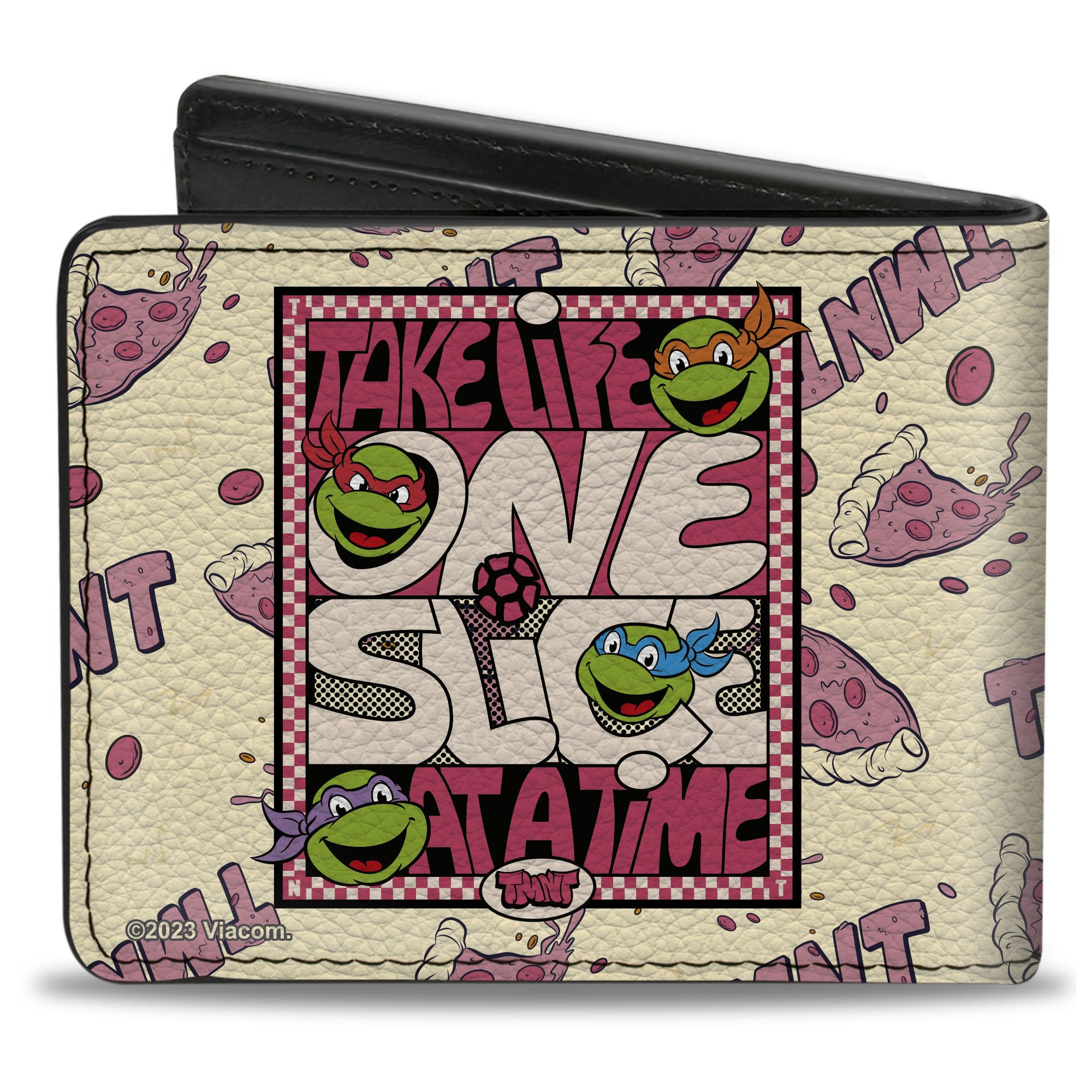 Buckle-Down Nickelodeon Wallet, Bifold, Teenage Mutant Ninja Turtles Take Life One Slice at a Time, Vegan Leather