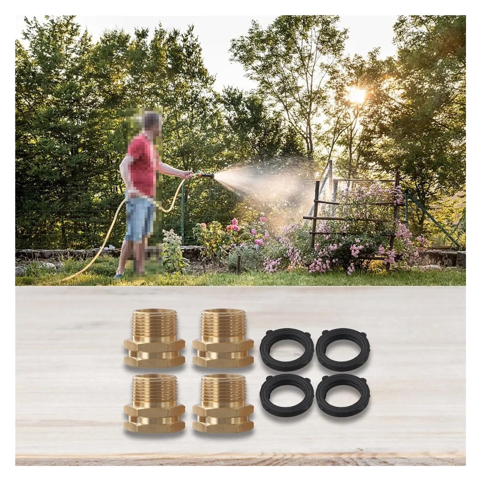 Adaptador de manguera jardín latón, 4 Uds., conectores hembra GHT 3/4 "a macho NPT, piezas conexiones múltiples for tareas jardinería