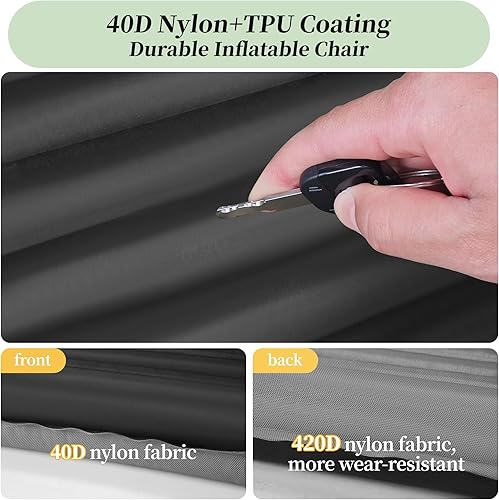 Miniatura 4 de Asientos inflables para estadio, asiento portátil con soporte trasero, sillas plegables y ligeras para eventos deportivos, campamentos, asientos de