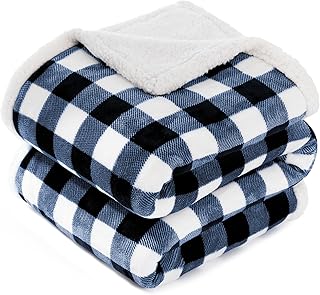 BEAUTEX Sherpa Fleece Throw Blanket, Super Soft Warm Buffalo Plaid Plush...