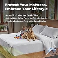 Vista 7 de OMEO Protector de colchón impermeable tamaño King, transpirable, suave, lavable a máquina, funda de colchón de algodón para cama