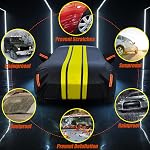 New Upgraded Heavy Duty Car Cover Custom Fit for Toyota Camry,Honda Accord Waterproof All Weather for Automobiles, Full Exterior Covers Rain Sun Protection.Black Gold