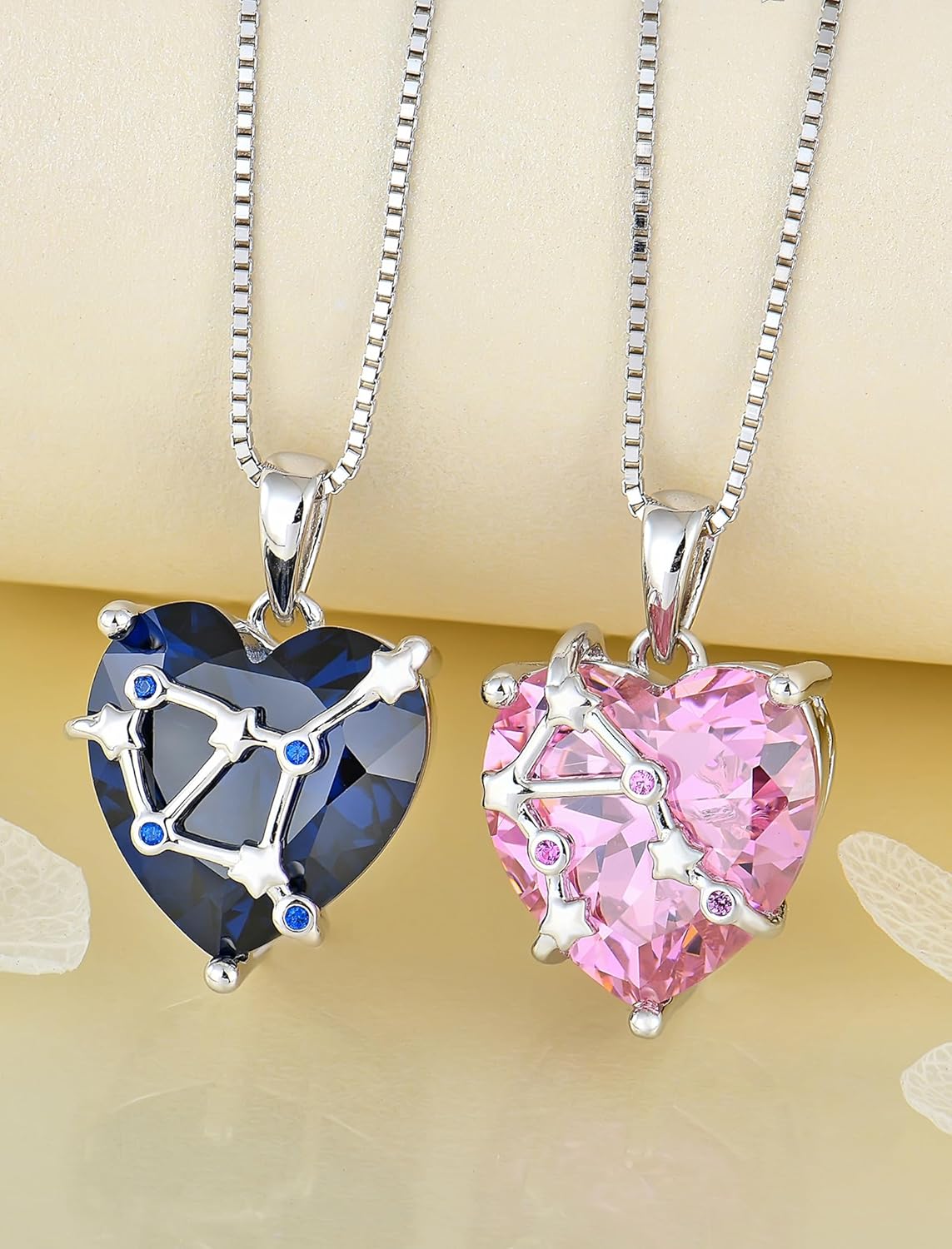 Zodiac Constellation Necklace for Women, 925 Sterling Silver Heart Pendant with Birthstone Astrology Horoscope Jewelry Gifts - Image 3