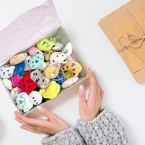 Miniatura 6 de XIPEGPA Juego de 50 juguetes de peluche de animales pequeños, llavero de juguete de peluche para recuerdos de fiesta, llavero adorno para bolsa de