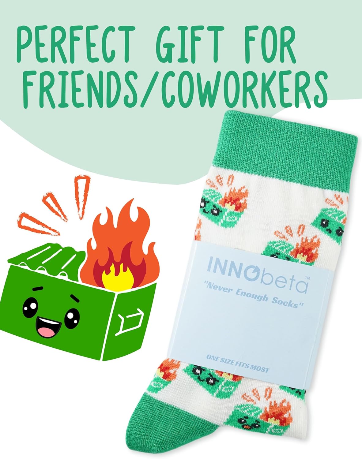 InnoBeta Dumpster Fire Socks, Dumpster Fire Gifts for Women, Men on Birthday, Christmas, Funny Accessories for Coworkers - Image 6