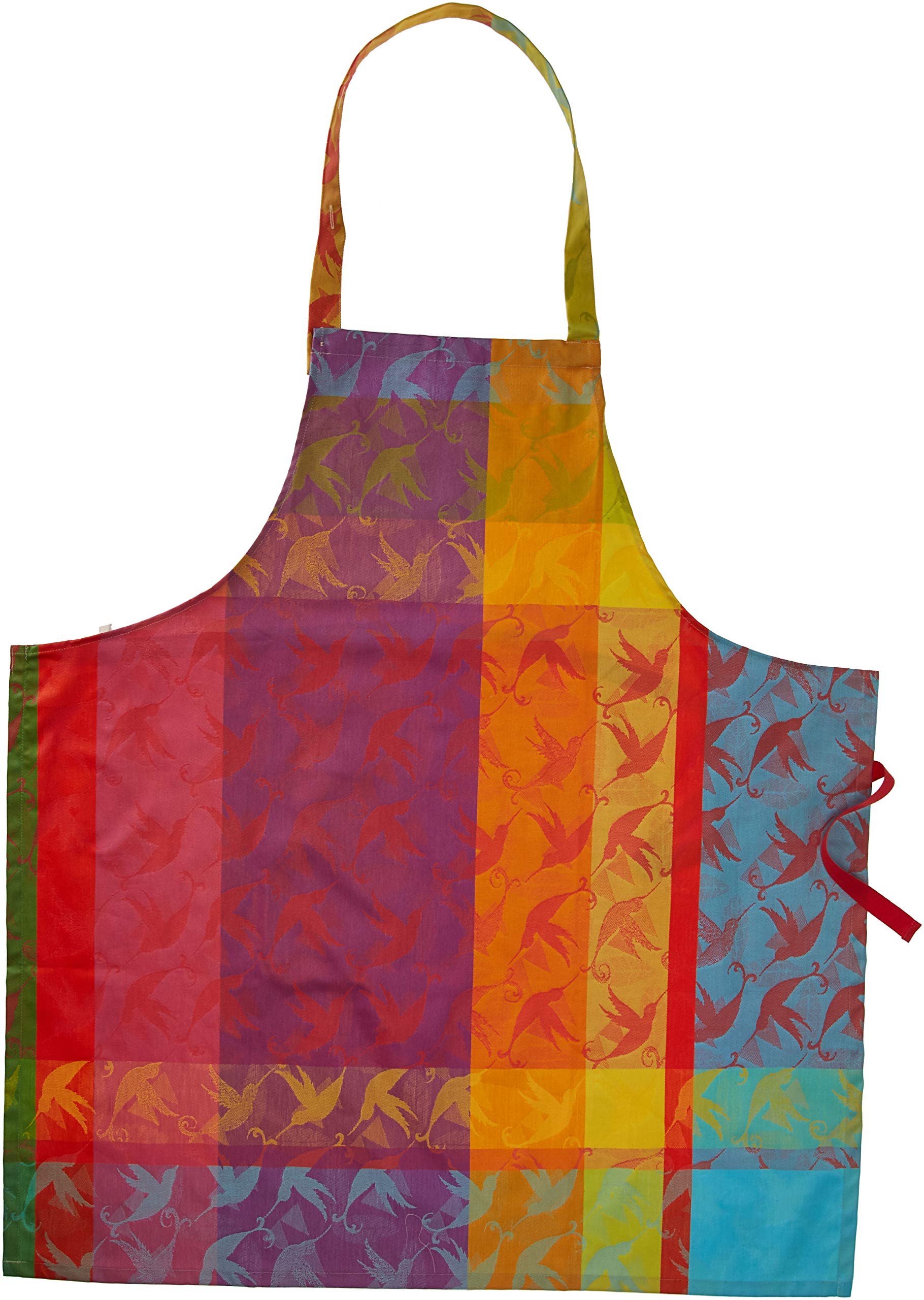 Garnier Thiebaut, Mille Colibris Antilles Coated French Kitchen Apron, 100% Coated Cotton, 30" x 33", Made in France