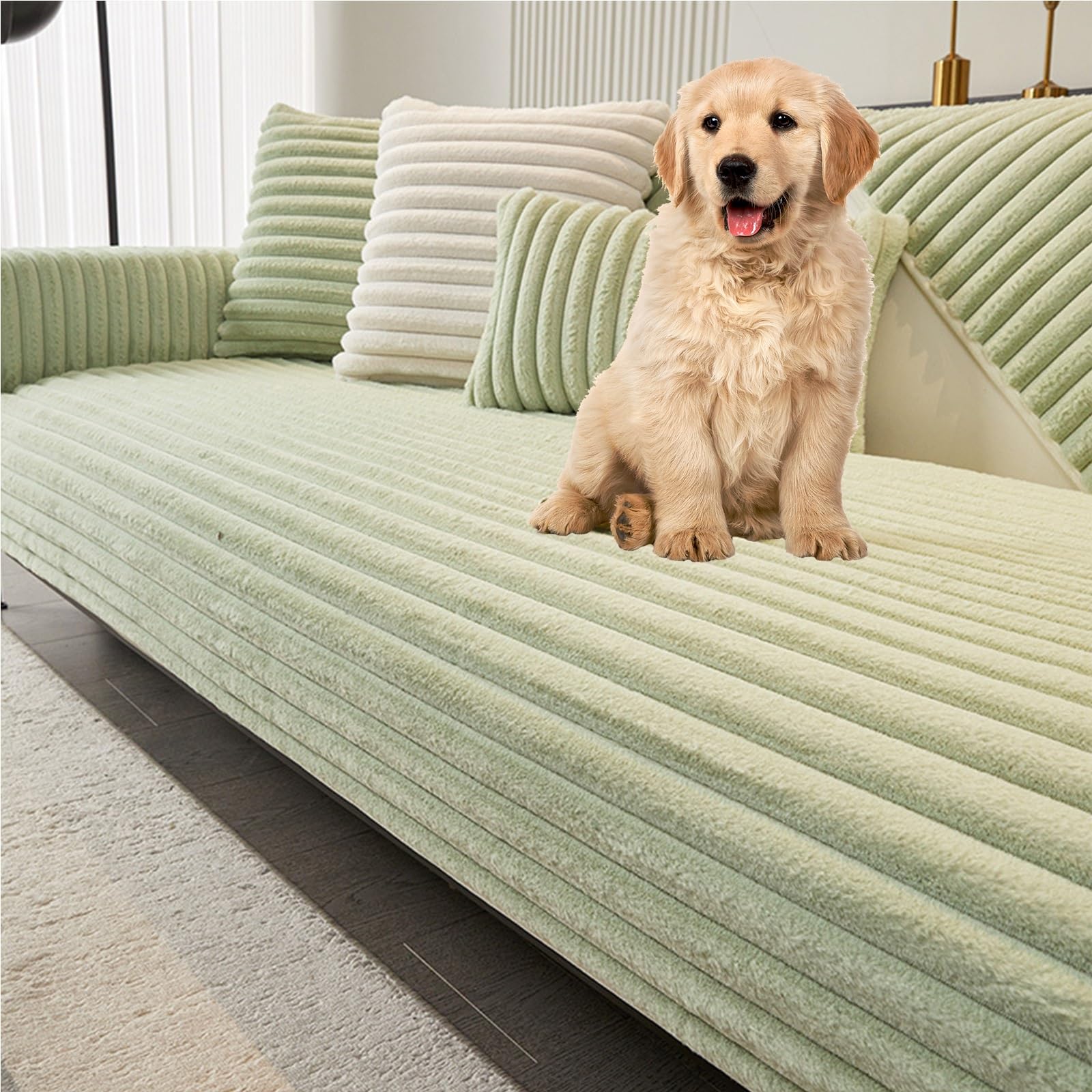Housse de canapé en peluche pour un salon chaleureux et cosy