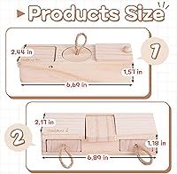 Vista 4 de SoulThink® Juguetes de madera interactivos para mascotas de conejo - Juguetes masticables para conejos para roer y oler, adecuados para cobayas