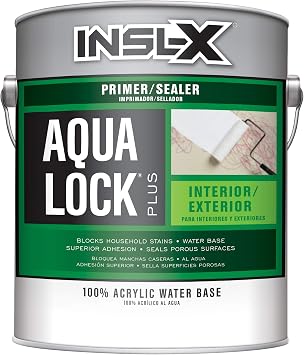 INSL-X Aqua Lock Plus 100% Acrylic Water-Based Stain Blocking Primer Sealer, White, 1 Gallon