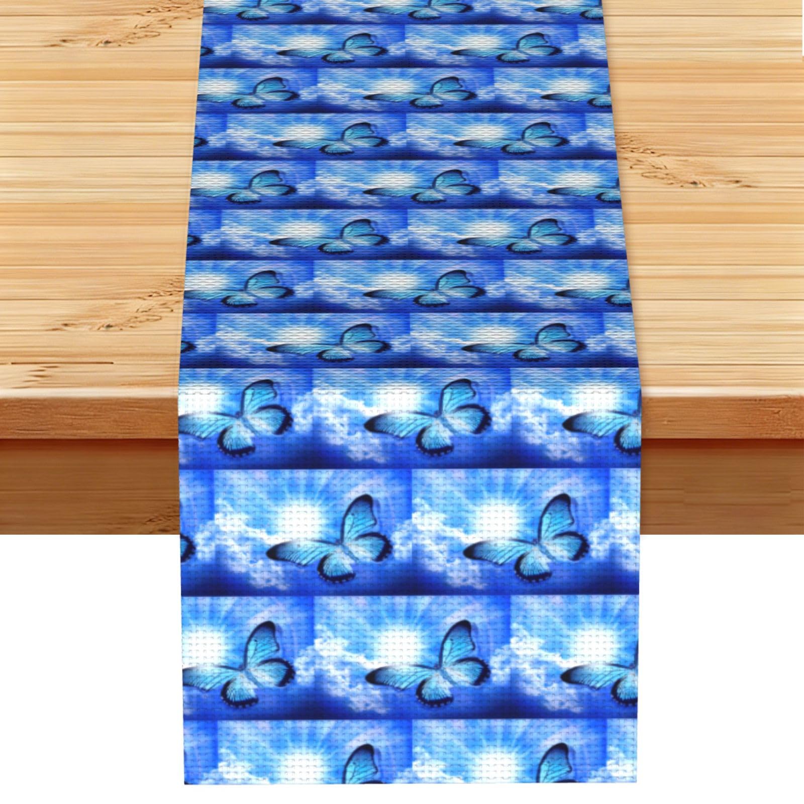 Personalized Beauty Butterfly Stylish Printed Table Cloth, Decorative Table Runner 13x72in for Home, Party and Banquet Home Decor