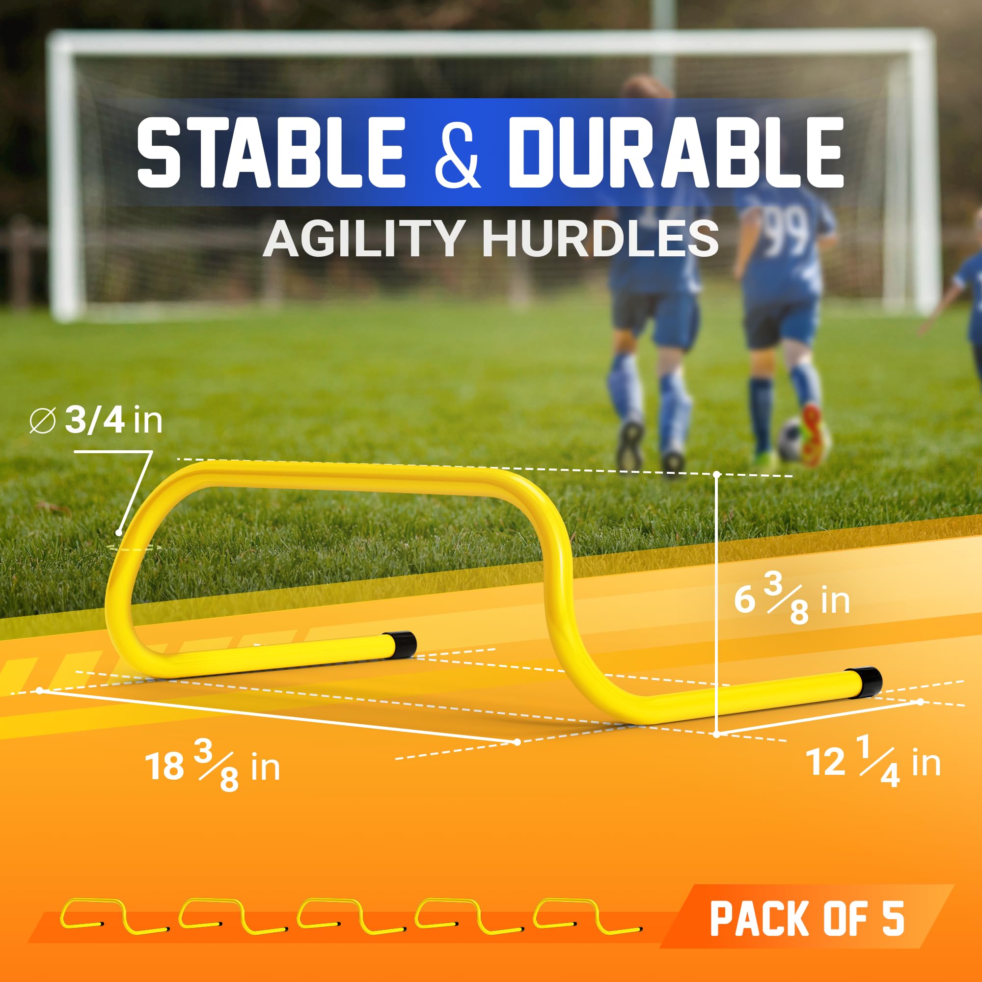 Yes4All Obstáculos de Agilidad para Entrenamiento de Velocidad para Atletas, Paquete de 5, Equipo de Entrenamiento de Velocidad y Agilidad para fútbol, Baloncesto, fútbol, Entrenamiento de obstáculos