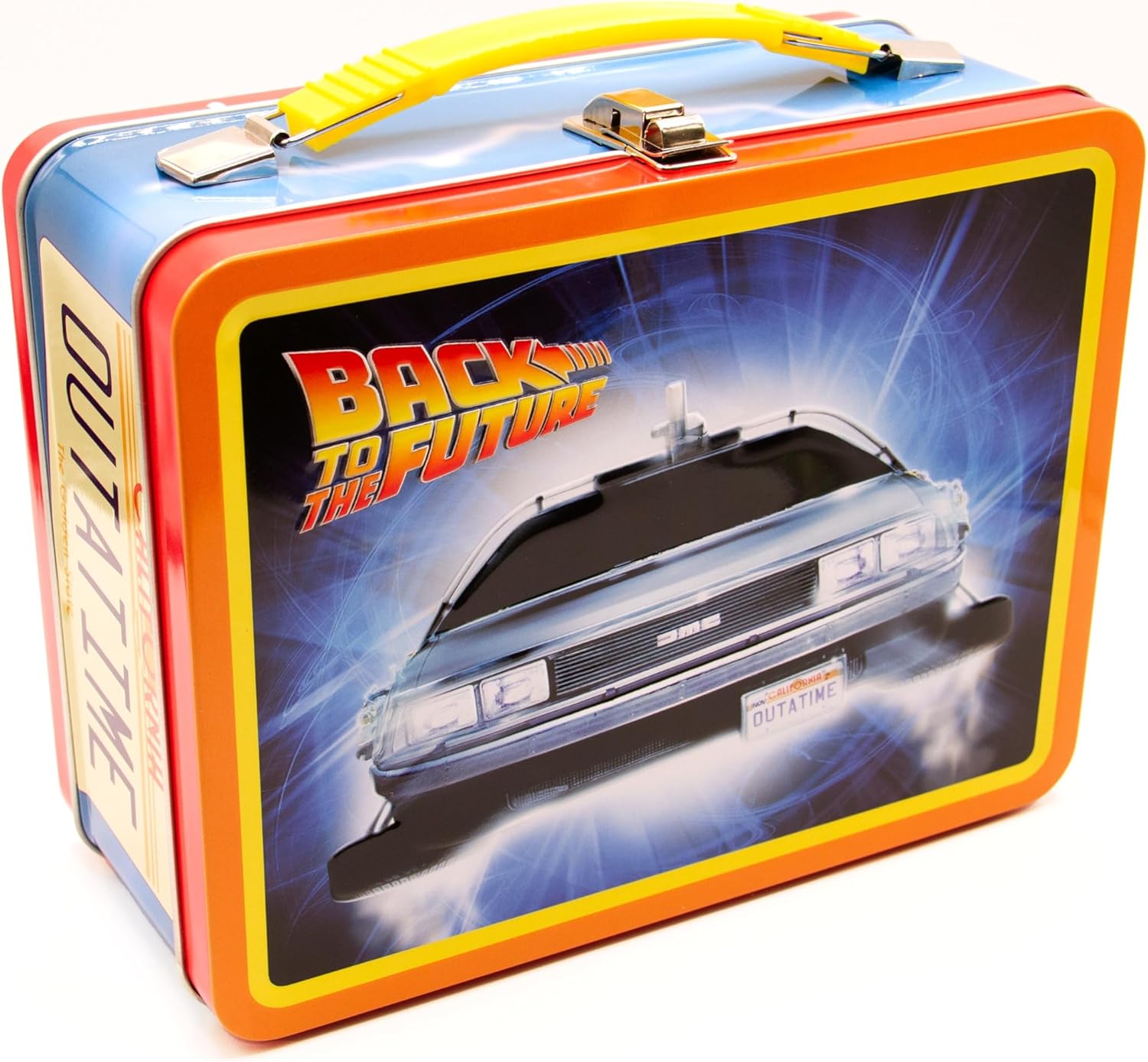 Aquarius Back to The Future Gen 2 Fun Box - Sturdy Tin Storage Box with Plastic Handle & Embossed Front Cover - Officially Licensed Merchandise & Collectible Gift for Kids, Teens & Adults