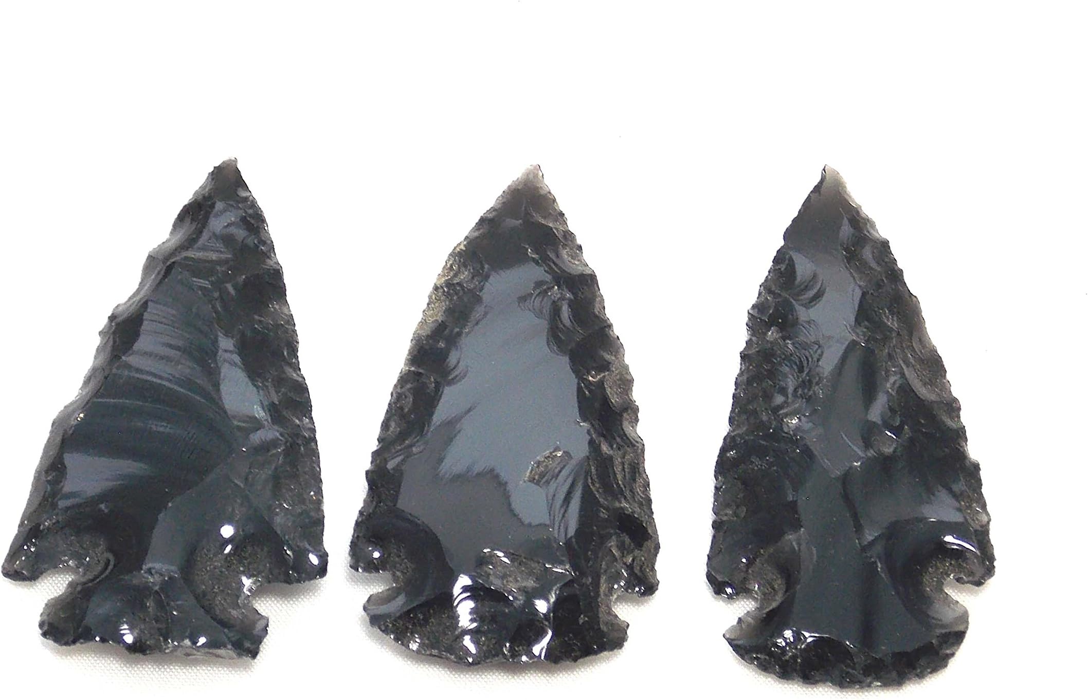 2"-2.5" Black Obsidian Arrowheads (Set of 3)