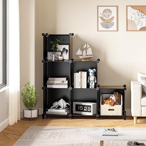 Miniatura 4 de Neprock Organizador de armario, 6 cubos organizadores de armario y almacenamiento, estantes de almacenamiento de armario portátiles, organizador de