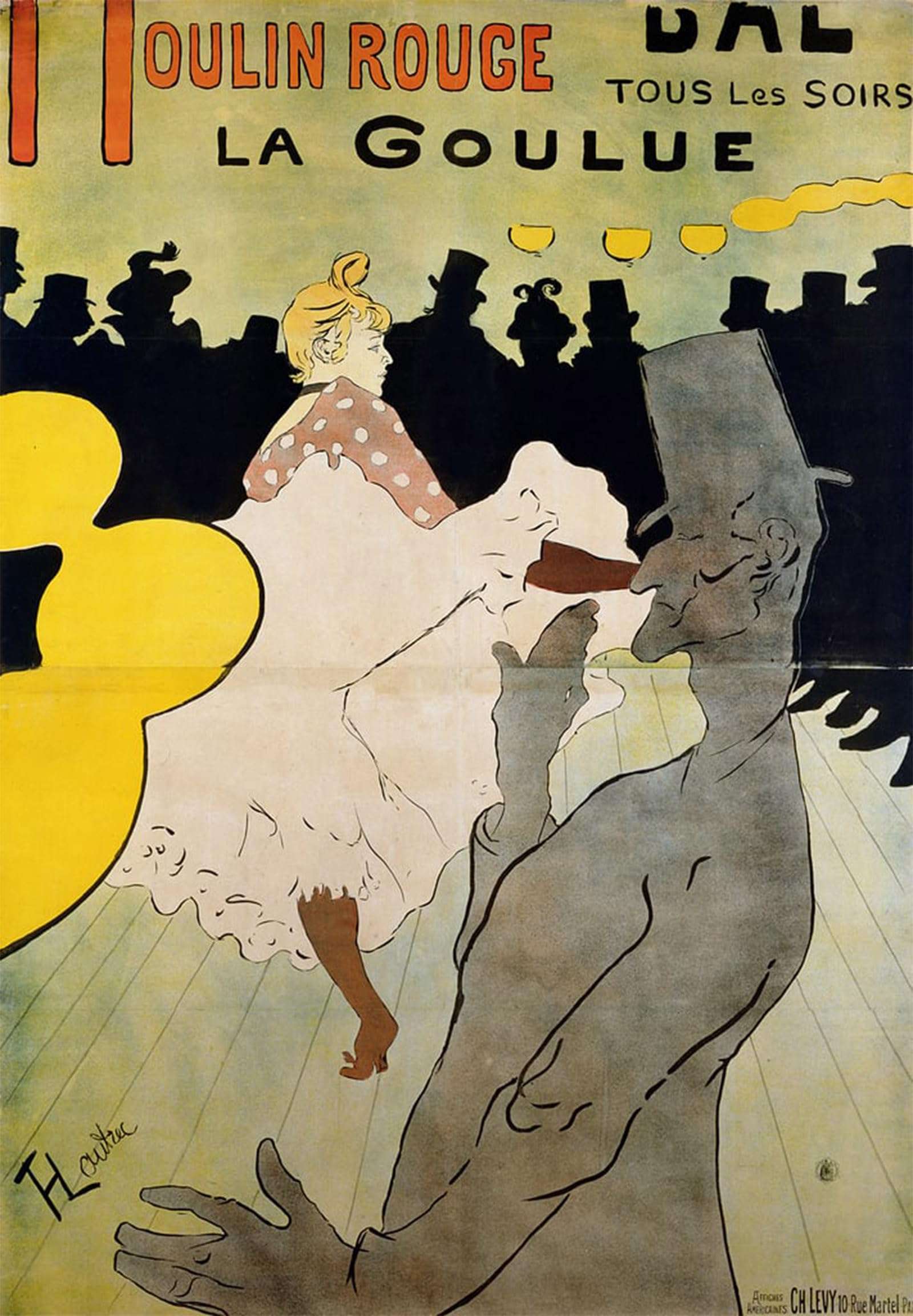 SERENDIPITP Vintage Picture Print on Canvas Wall Art Poster the Goulue by Henri De Toulouse Lautrec Artwork Print Poster for Wall Decor 60x90cm