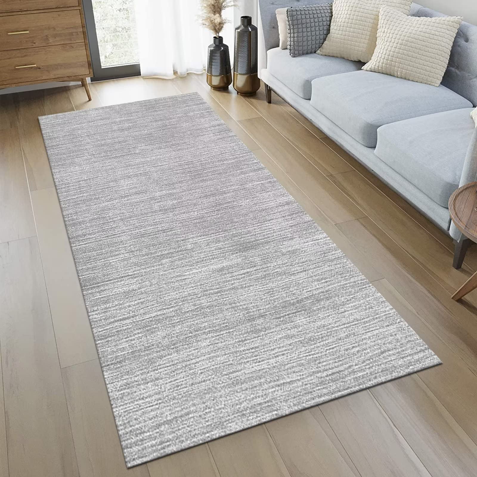 Lange loper, voor in de gang, antislip, wasbaar, 40 x 60 cm, keuken, gang, tapijtloper, voor in de gang, grijs, zwart, slaapkamer, woonkamer, polyester, tapijtmat, duurzaam, aanpasbaar keukentapijt Lange loper, voor in de gang, antislip, wasbaar, 40 x 60 cm, keuken, gang, tapijtloper, voor in de gang, grijs, zwart, slaapkamer, woonkamer, polyester, tapijtmat, duurzaam, aanpasbaar keukentapijt
