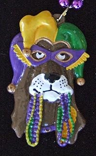 Jester Dog Mardi Gras Bead Necklace Spring Break Cajun Carnival Festival New Orleans