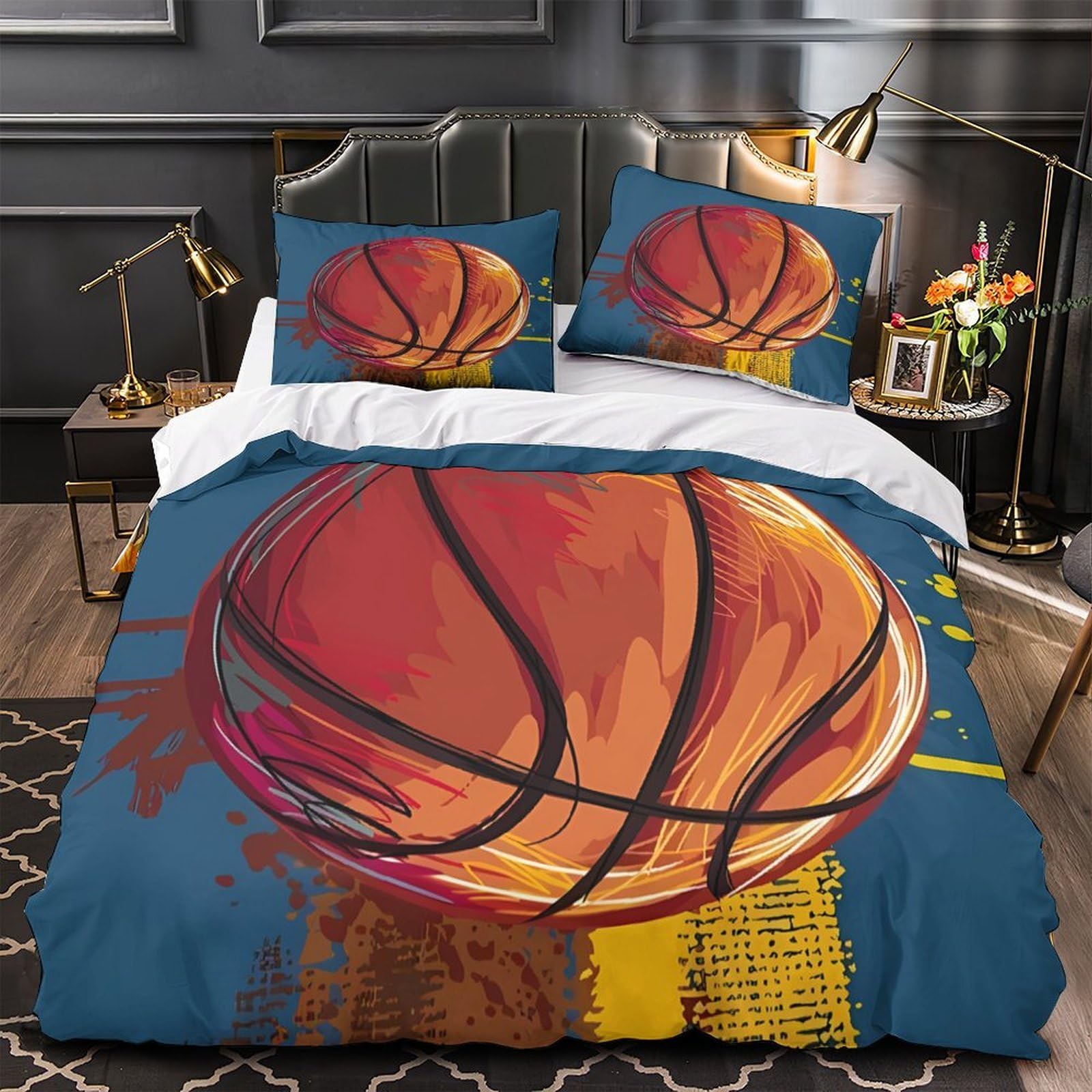 Parure de lit basket 135x200 idée cadeau parfaite pour adolescentes et fans de sport