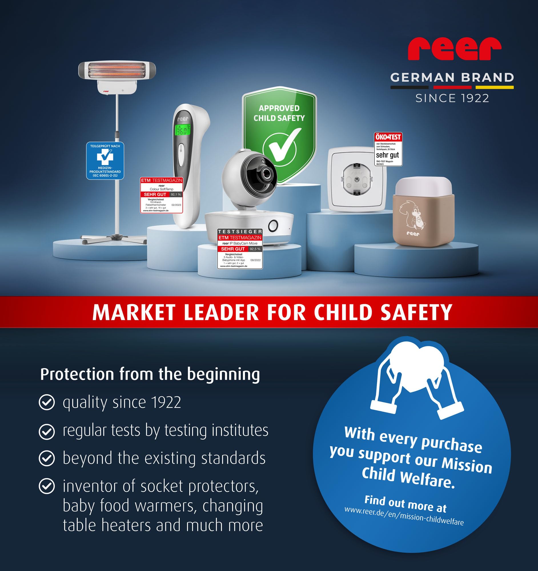 Reer SafeContainer Scatola portaoggetti protezione piccole parti pericolose chiusura sicura bambini antiscivolo