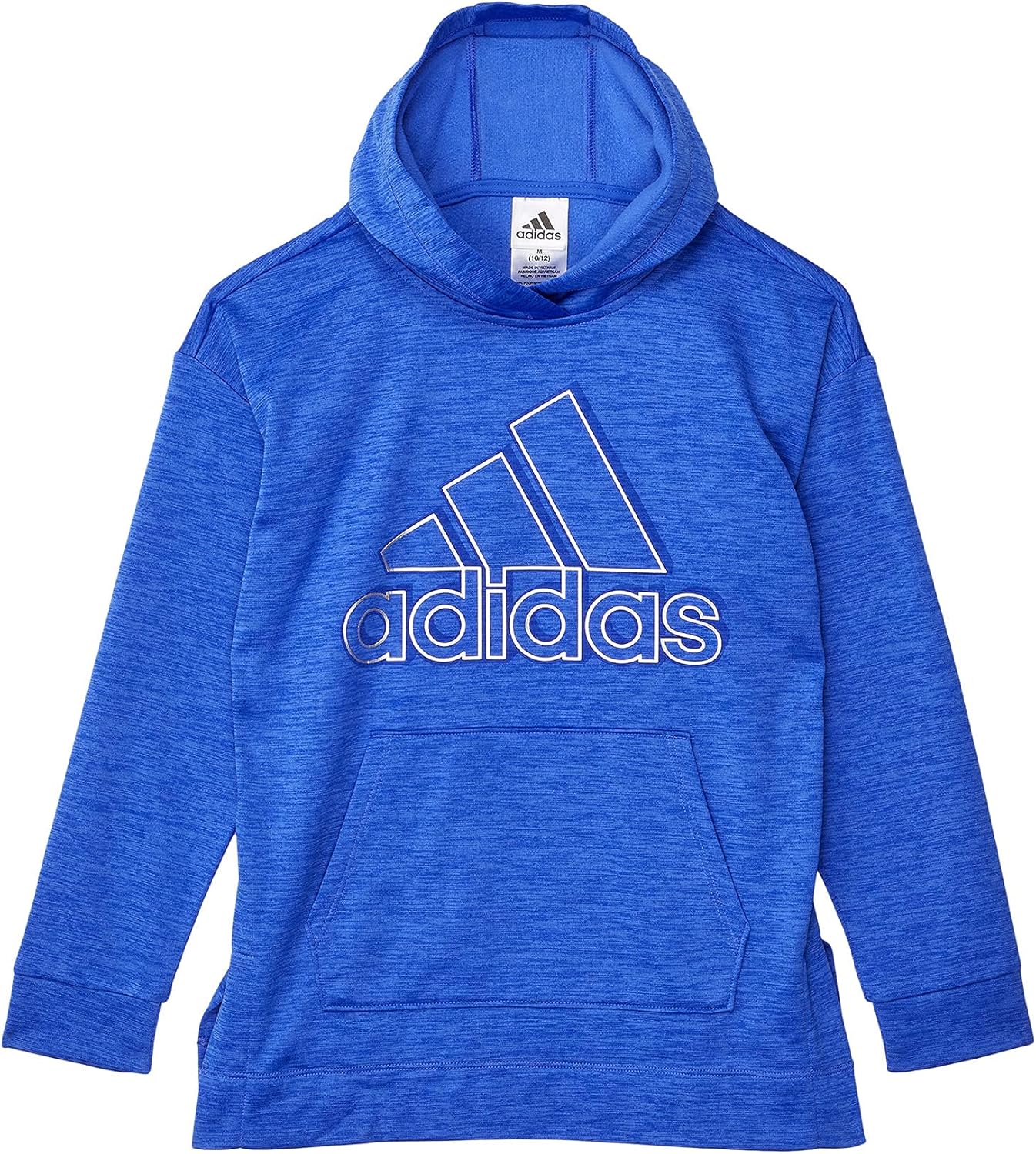 adidas Girls' Badge of Sport Mélange Fleece Pullover Hoodie