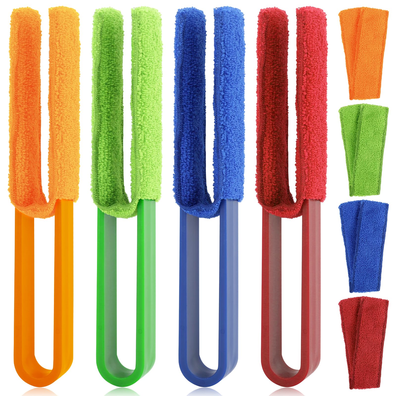 4 Pezzi Pulisci Persiane, 4 Colori Pulisci Tapparelle, Spazzola Pulisci Persiane con Rivestimento In Microfibra Lavabile, Pulisci Persiane Esterne Alluminio per Tende, Aria Condizionata
