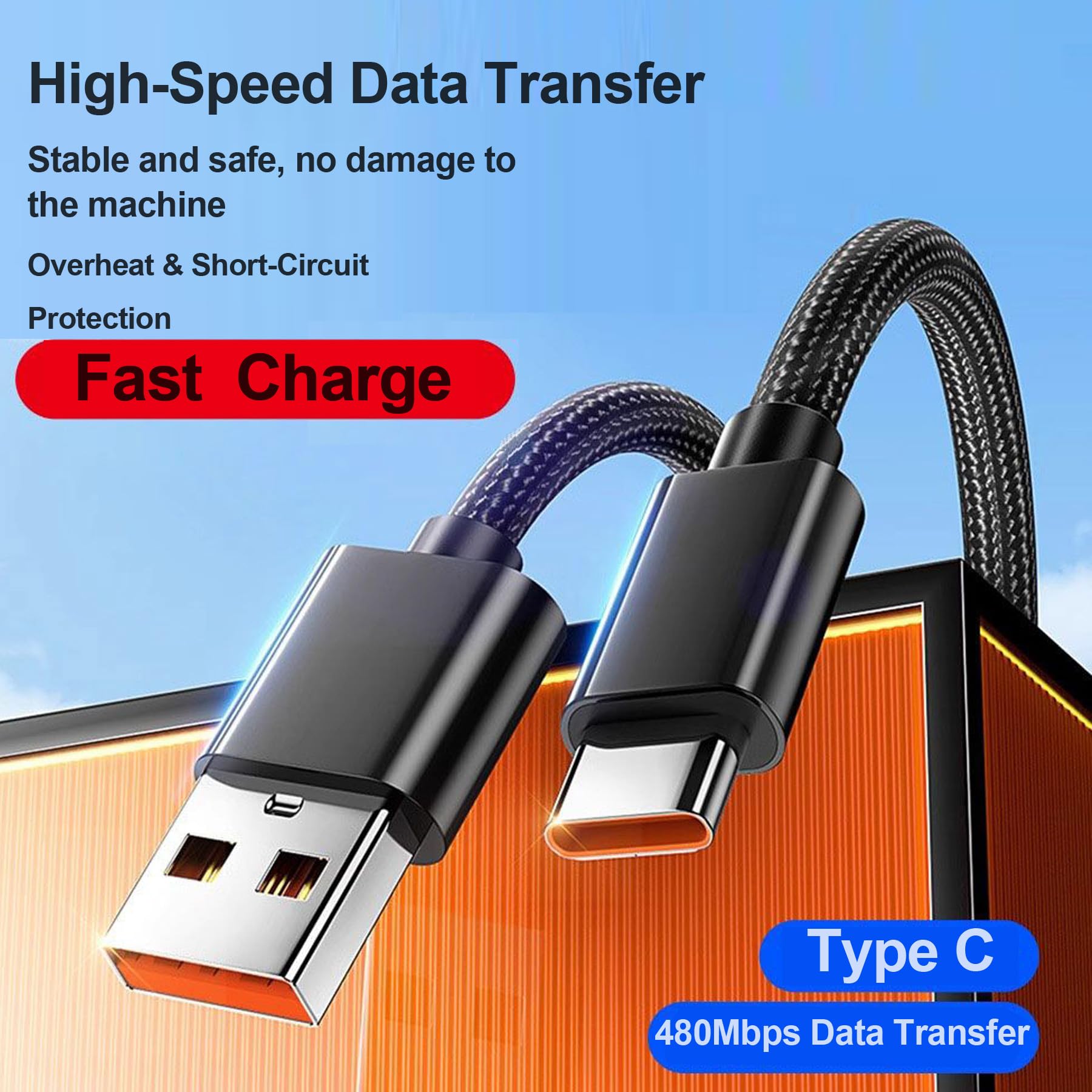 Cargador de pared USB-C y cable para cargador inteligente Oticon/cargador de escritorio Intent | 1.5 m de nailon trenzado duradero para audífonos recargables