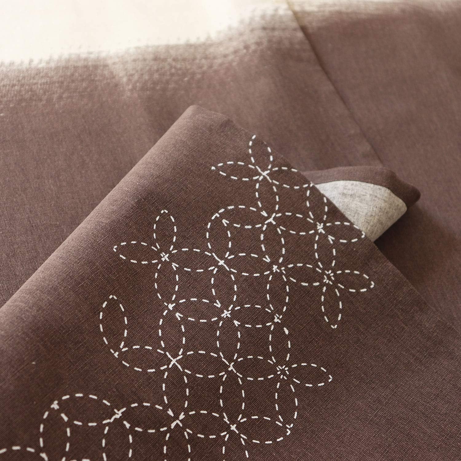 SunnyDayFabric dooryway Curtain W33.5 x L59 Tapestry Japanese noren Blur (Brown)