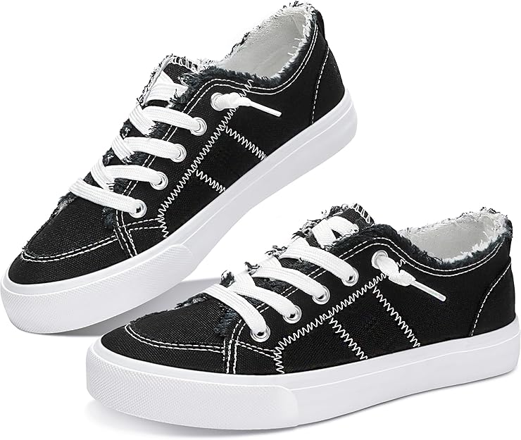 Obtaom Women's Play Fashion Sneaker White Color Washed and Leopard Canvas Slip on Shoes