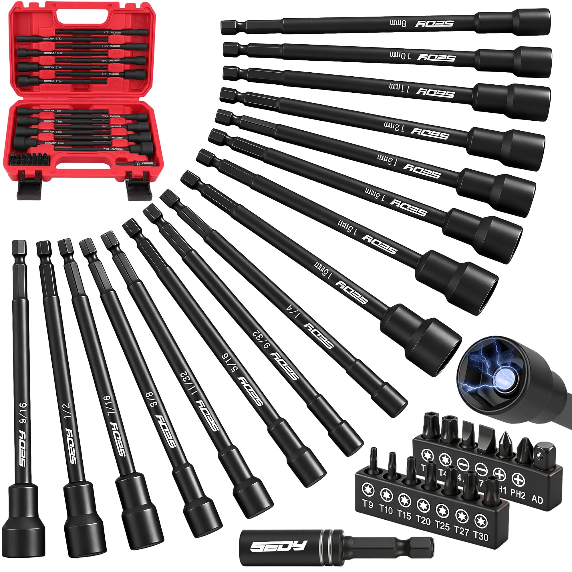 Magnetic Nut Driver Set - 12 Piece Impact Kit -8