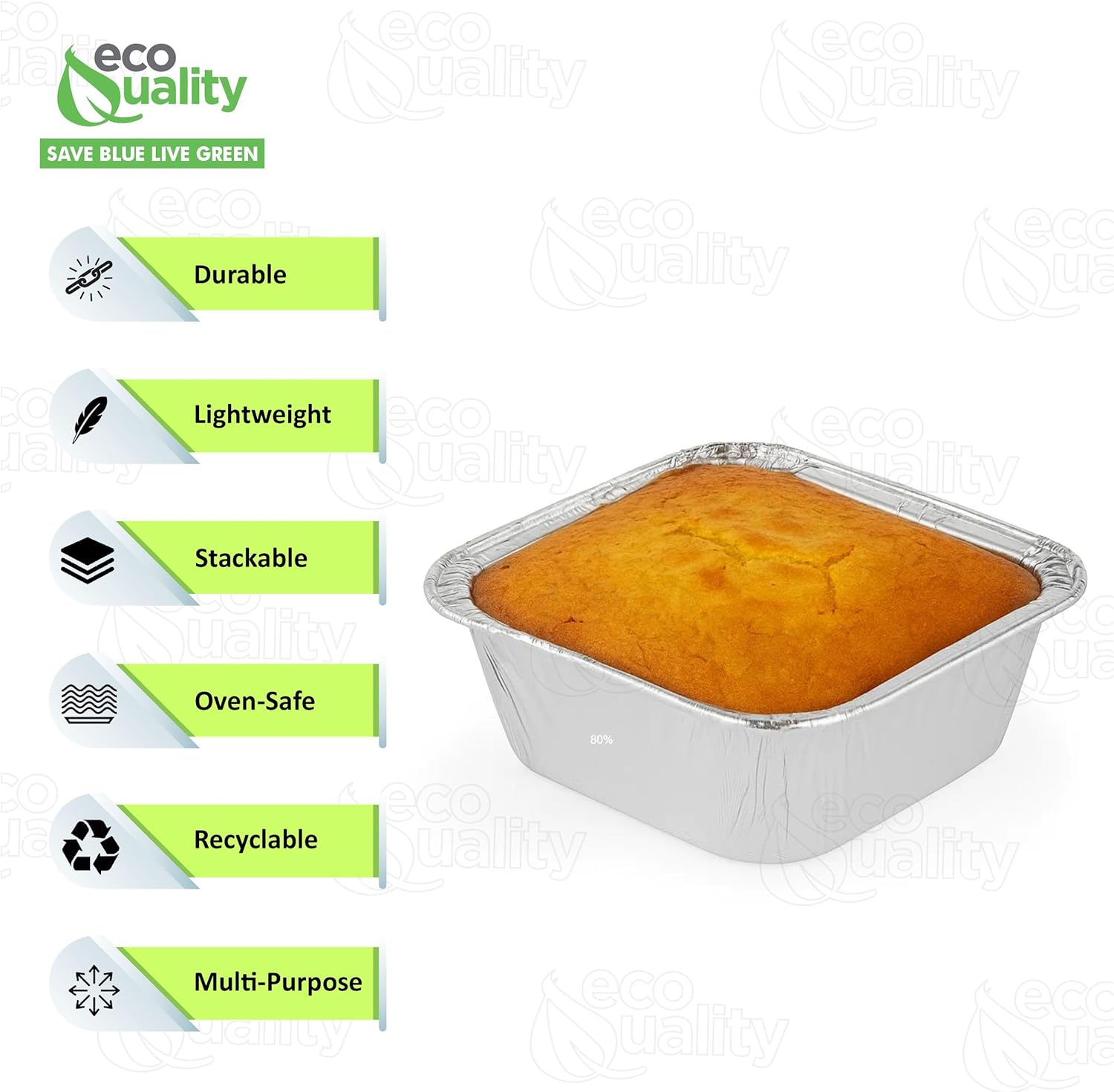 [2304 PACK] Aluminum Square Tin Muffin Pan 3 inch - Disposable Aluminum Cupcake Pans - Strong, Durable, Reusable, Recyclable - Muffin Tin Great for Baking Cupcakes, Muffins, Small Pies, Loafs (3 x 3)