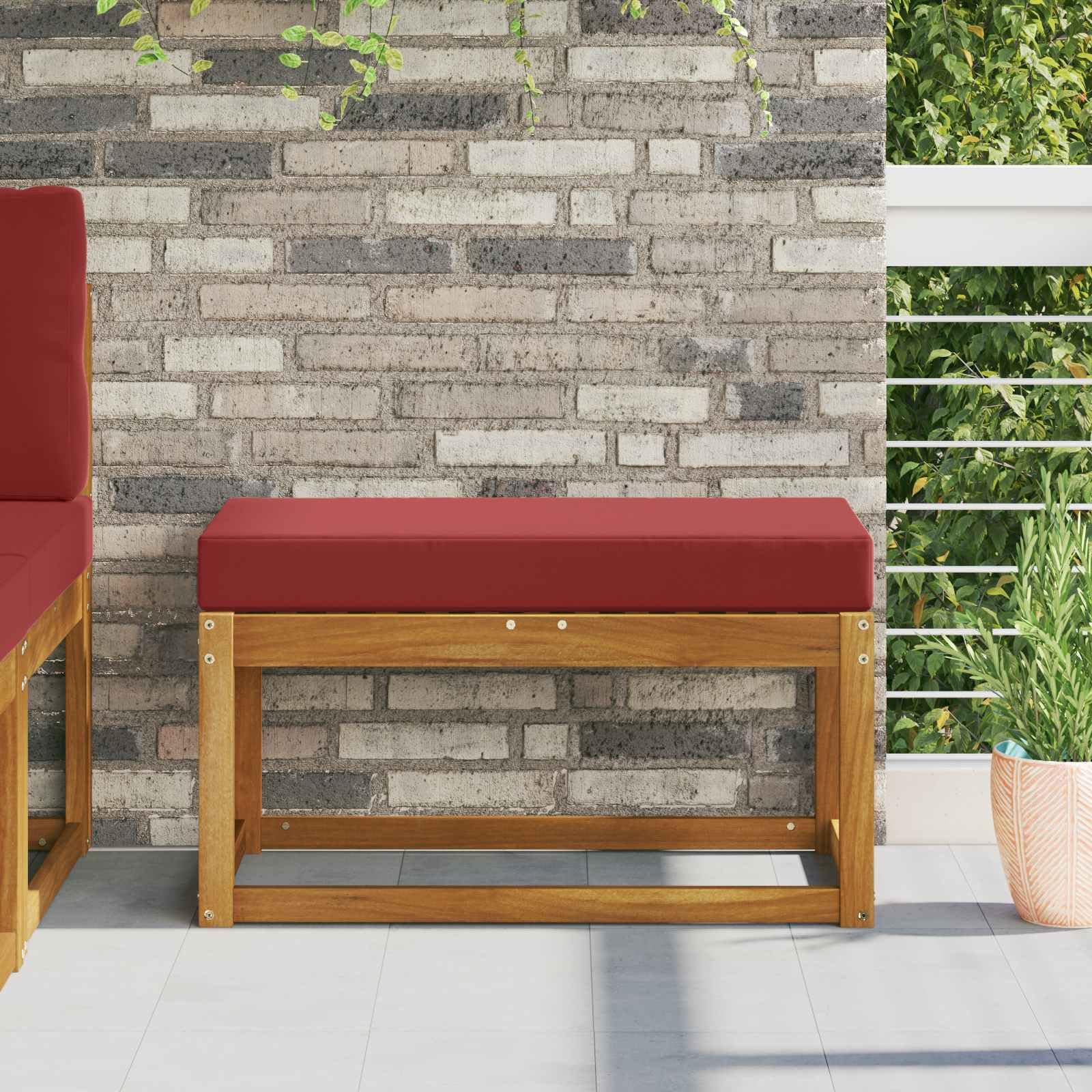 Coussin de chaises & canapés d'extérieur bordeaux 80 x 40 cm pour banc de jardin