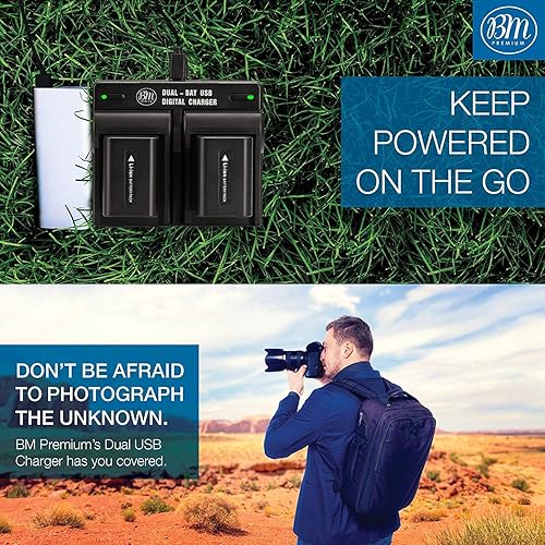 Miniatura 6 de BM Premium 2 baterías NP-FV70A de alta capacidad y cargador de doble bahía para Sony FDR-AX30 FDR-AX33 FDR-AX53 FDR-AX700 AX100 FDR-AXP35 HXR-MC50