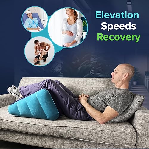 Miniatura 2 de Almohada de elevación de piernas de Recovery Wedge, almohada inflable de cuña para dormir y posquirúrgica, mejora la circulación y reduce la