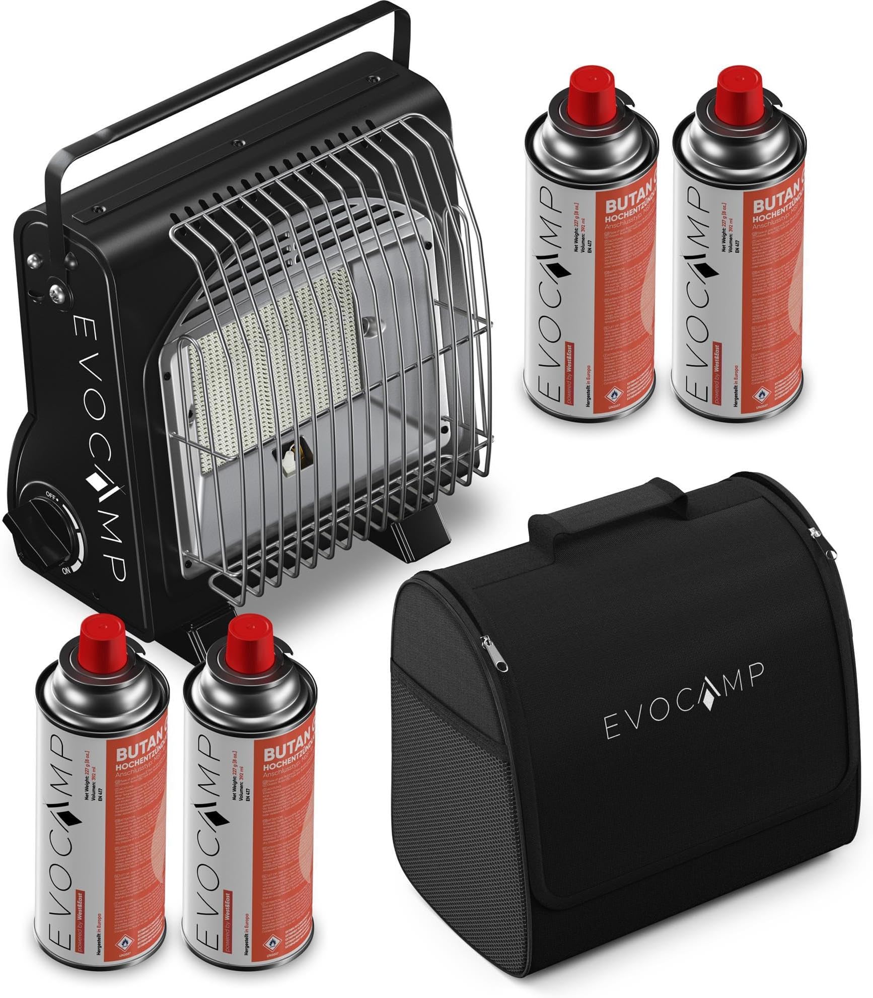 Tragbare Gasheizung Für Camping & Outdoor - Piezo-Zündung Mit Sicherheitsnetz