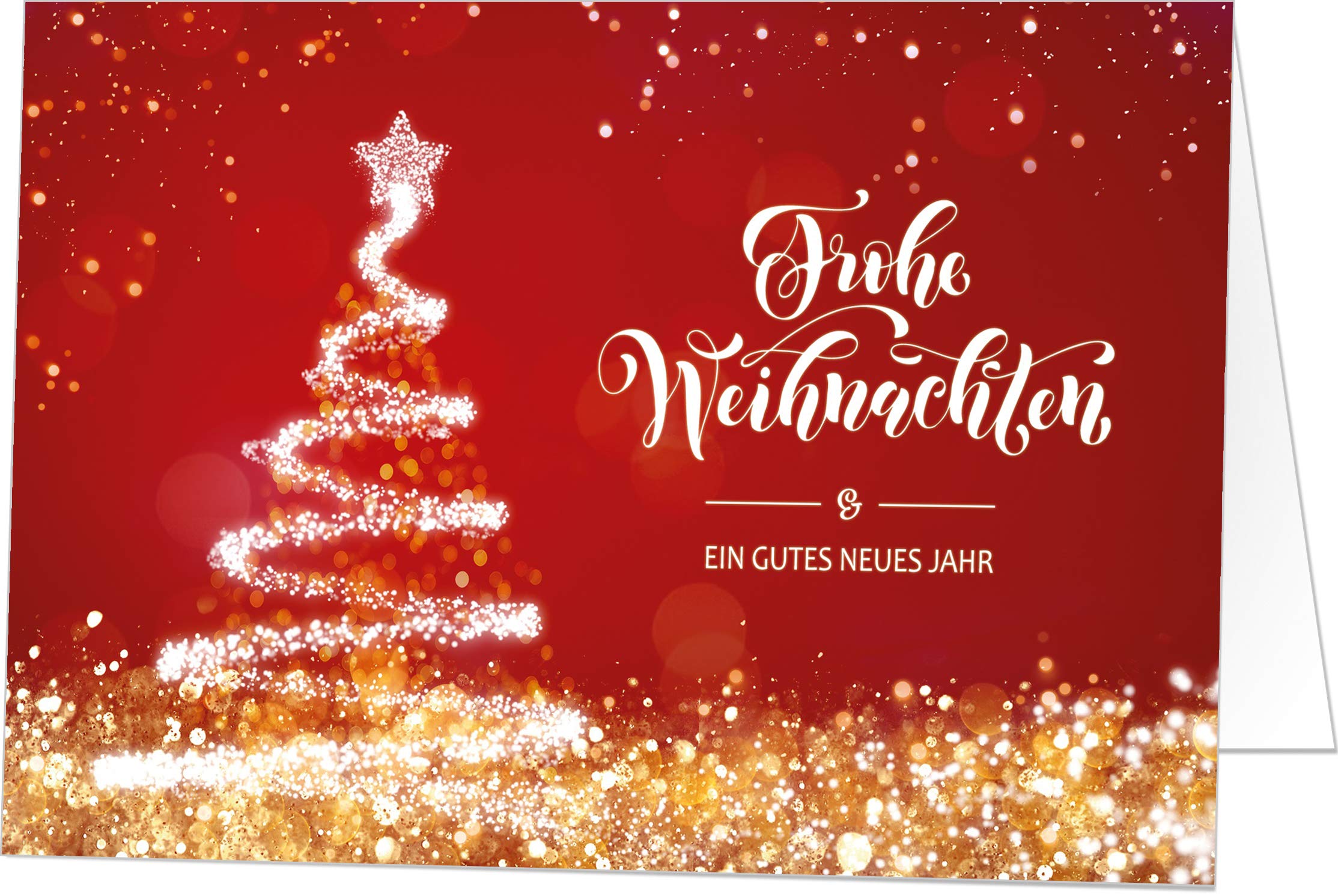 50 Premium Weihnachtskarten Klappkarten Weihnachtsbaum mit Umschlag, perfekt für stilvolle Grüße an Geschäftspartner und Freunde