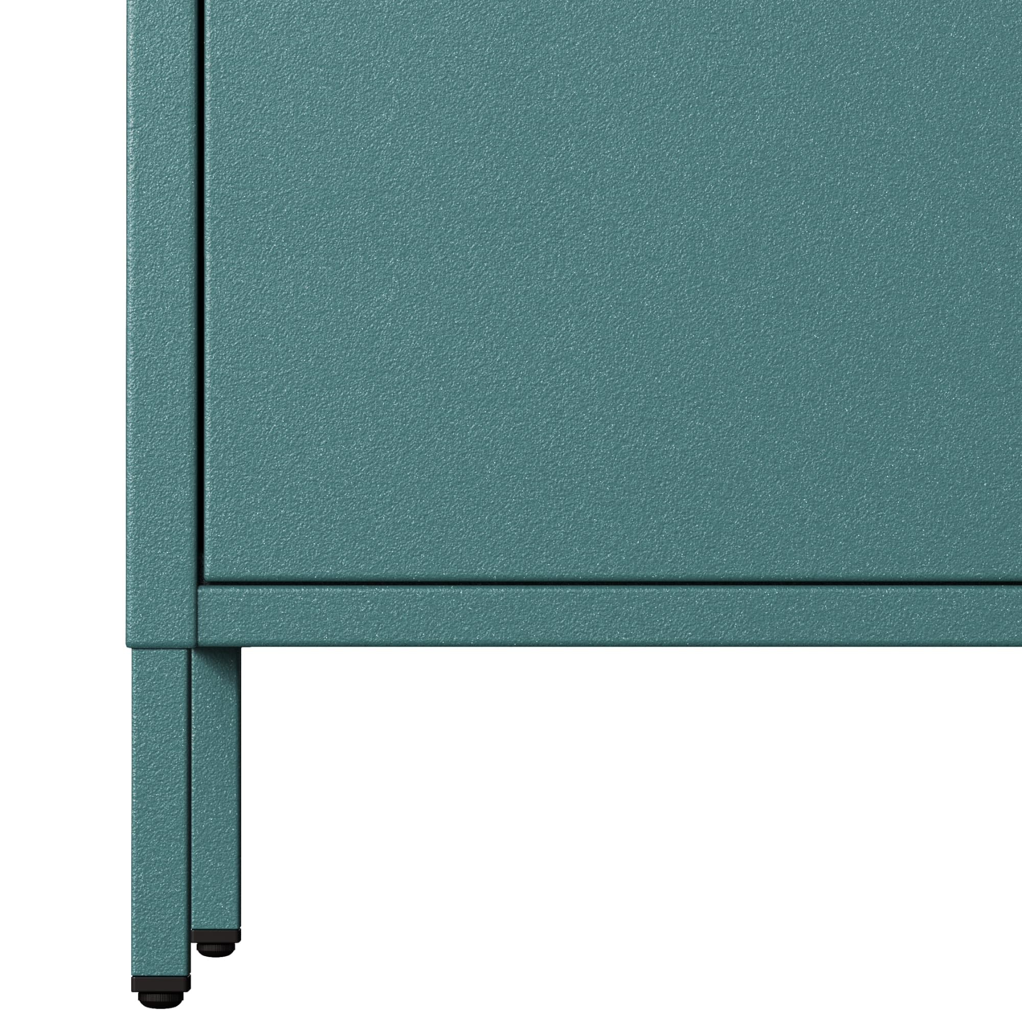 Jan Nowak Kleiderschrank 2 Türig, Metallschrank Glitzernd - Flavio | Ablagen, Kleiderstange, Magnetverschluss | Geräumiger Garderobenschrank Schlafzimmer, Kinderzimmer | 80 x 185 x 45 cm | Marine